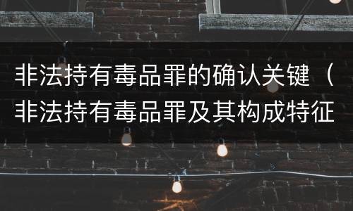 非法持有毒品罪的确认关键（非法持有毒品罪及其构成特征）