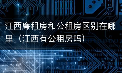 江西廉租房和公租房区别在哪里（江西有公租房吗）