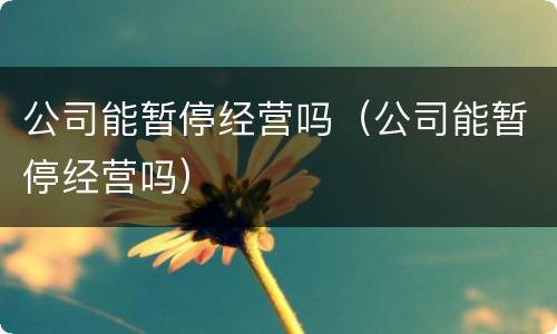 公司能暂停经营吗（公司能暂停经营吗）