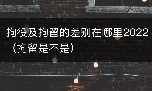 拘役及拘留的差别在哪里2022（拘留是不是）