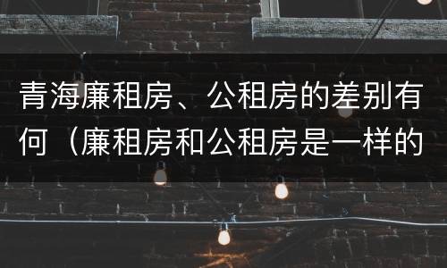 青海廉租房、公租房的差别有何（廉租房和公租房是一样的吗）