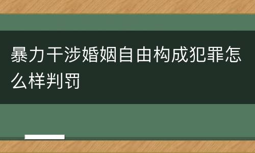 暴力干涉婚姻自由构成犯罪怎么样判罚