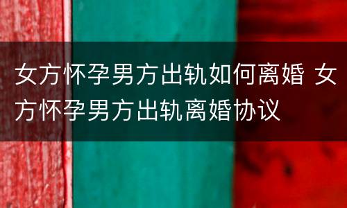 女方怀孕男方出轨如何离婚 女方怀孕男方出轨离婚协议