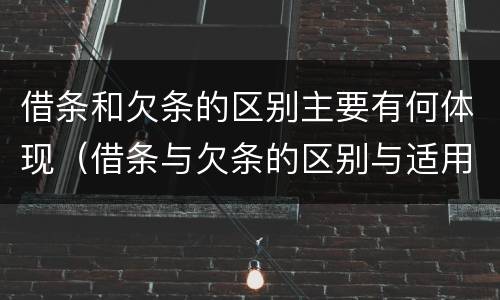 借条和欠条的区别主要有何体现（借条与欠条的区别与适用要点）