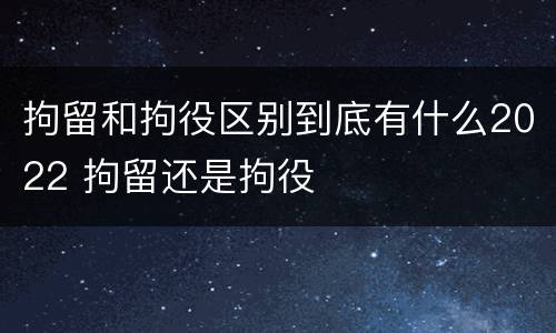 拘留和拘役区别到底有什么2022 拘留还是拘役