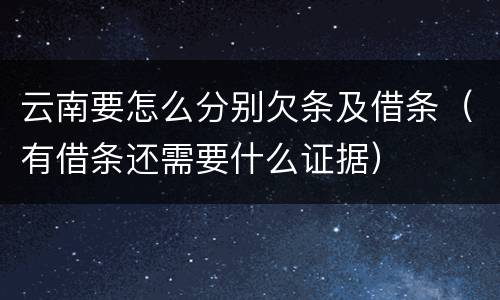 云南要怎么分别欠条及借条（有借条还需要什么证据）