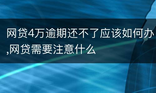 网贷4万逾期还不了应该如何办,网贷需要注意什么
