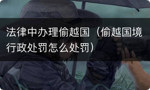法律中办理偷越国（偷越国境行政处罚怎么处罚）