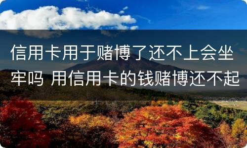 信用卡用于赌博了还不上会坐牢吗 用信用卡的钱赌博还不起怎么办
