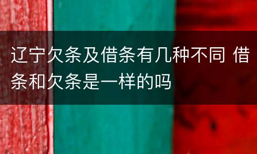 辽宁欠条及借条有几种不同 借条和欠条是一样的吗