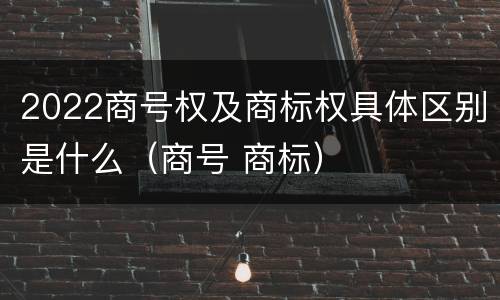 2022商号权及商标权具体区别是什么（商号 商标）