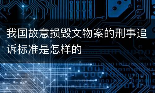 我国故意损毁文物案的刑事追诉标准是怎样的