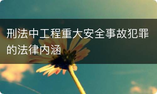 刑法中工程重大安全事故犯罪的法律内涵