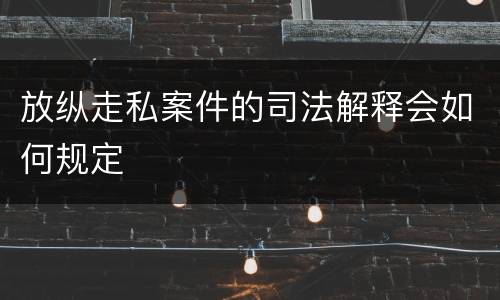 放纵走私案件的司法解释会如何规定