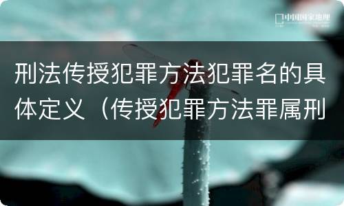 刑法传授犯罪方法犯罪名的具体定义（传授犯罪方法罪属刑法规定的）
