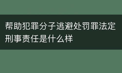 帮助犯罪分子逃避处罚罪法定刑事责任是什么样
