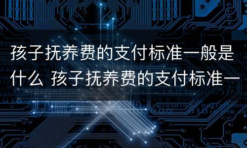孩子抚养费的支付标准一般是什么 孩子抚养费的支付标准一般是什么意思