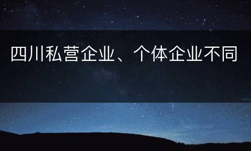 四川私营企业、个体企业不同
