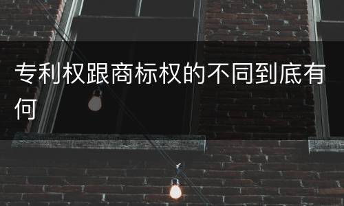 专利权跟商标权的不同到底有何
