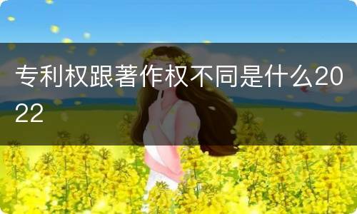专利权跟著作权不同是什么2022
