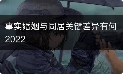 事实婚姻与同居关键差异有何2022