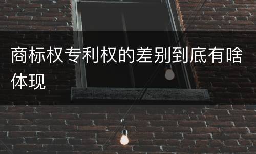 商标权专利权的差别到底有啥体现