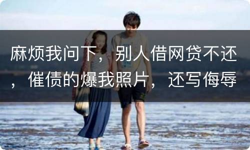 麻烦我问下，别人借网贷不还，催债的爆我照片，还写侮辱的话，犯法么，我要怎么做