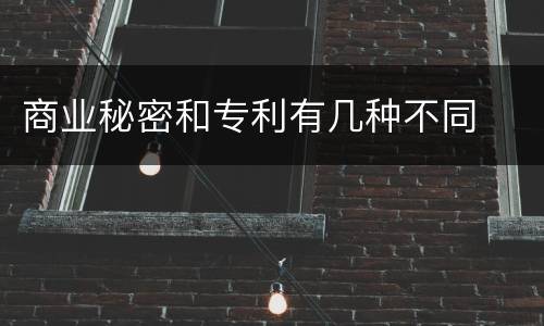 商业秘密和专利有几种不同