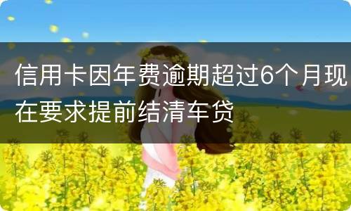信用卡因年费逾期超过6个月现在要求提前结清车贷
