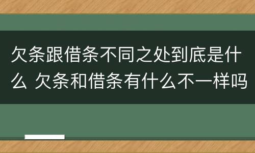 欠条跟借条不同之处到底是什么 欠条和借条有什么不一样吗