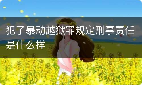 犯了暴动越狱罪规定刑事责任是什么样
