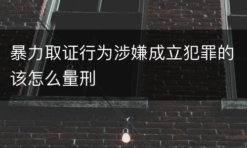 暴力取证行为涉嫌成立犯罪的该怎么量刑