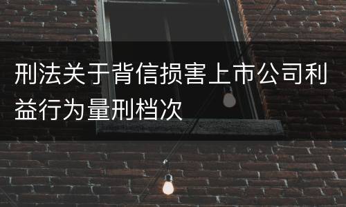 刑法关于背信损害上市公司利益行为量刑档次