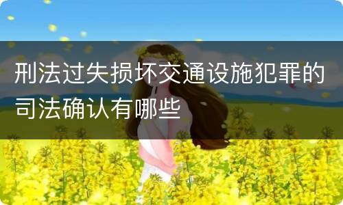 刑法过失损坏交通设施犯罪的司法确认有哪些