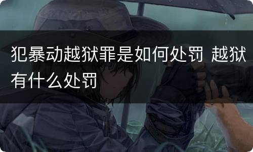 犯暴动越狱罪是如何处罚 越狱有什么处罚