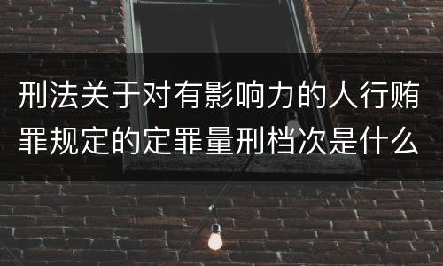 刑法关于对有影响力的人行贿罪规定的定罪量刑档次是什么