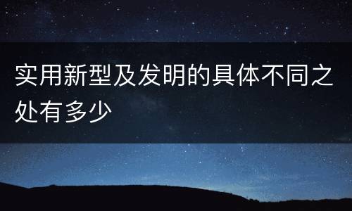 实用新型及发明的具体不同之处有多少