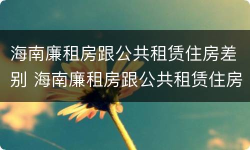 海南廉租房跟公共租赁住房差别 海南廉租房跟公共租赁住房差别多大