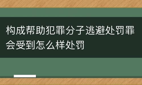 构成帮助犯罪分子逃避处罚罪会受到怎么样处罚