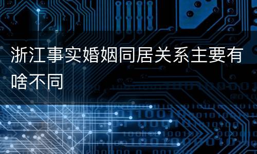 浙江事实婚姻同居关系主要有啥不同