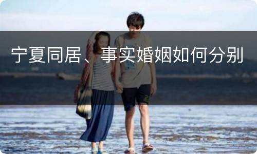宁夏同居、事实婚姻如何分别