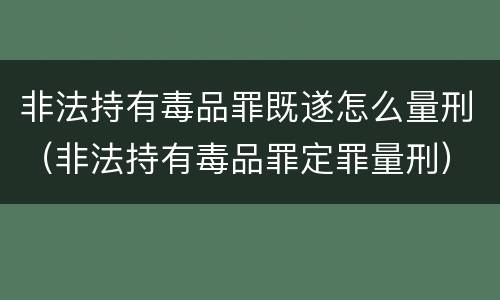 非法持有毒品罪既遂怎么量刑（非法持有毒品罪定罪量刑）