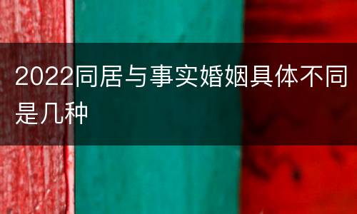 2022同居与事实婚姻具体不同是几种