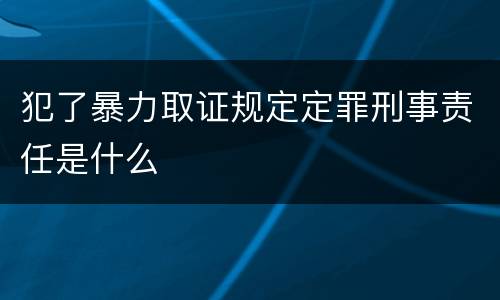 犯了暴力取证规定定罪刑事责任是什么