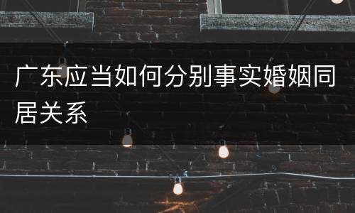 广东应当如何分别事实婚姻同居关系