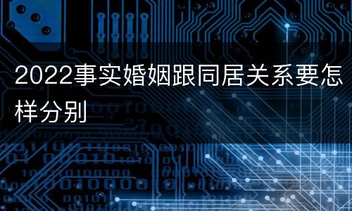 2022事实婚姻跟同居关系要怎样分别