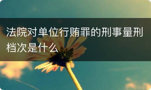 法院对单位行贿罪的刑事量刑档次是什么