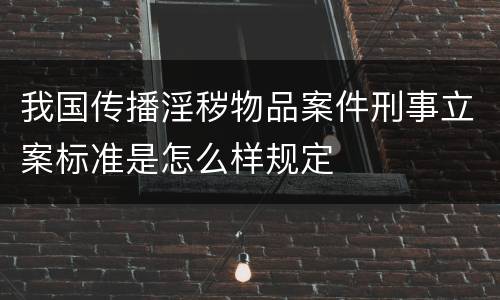 我国传播淫秽物品案件刑事立案标准是怎么样规定