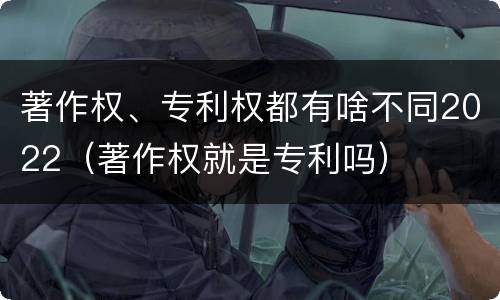 著作权、专利权都有啥不同2022（著作权就是专利吗）