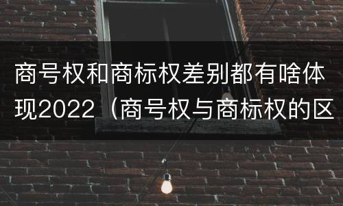 商号权和商标权差别都有啥体现2022（商号权与商标权的区别）
